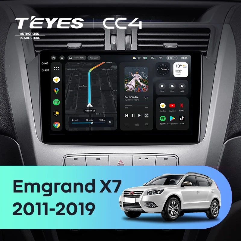 Штатная магнитола Teyes CC4 6/64 Geely Emgrand X7 1 GX7 EX7 (2011-2019)