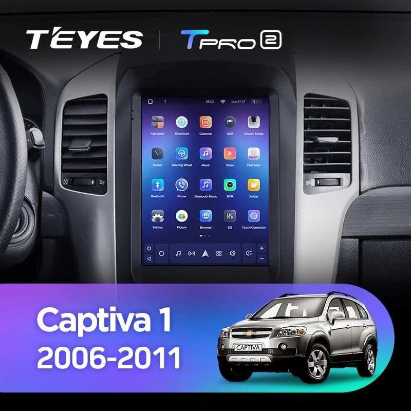 Штатная магнитола Tesla style Teyes TPRO 2 6/128 Chevrolet Captiva (2006-2011) Тип-A