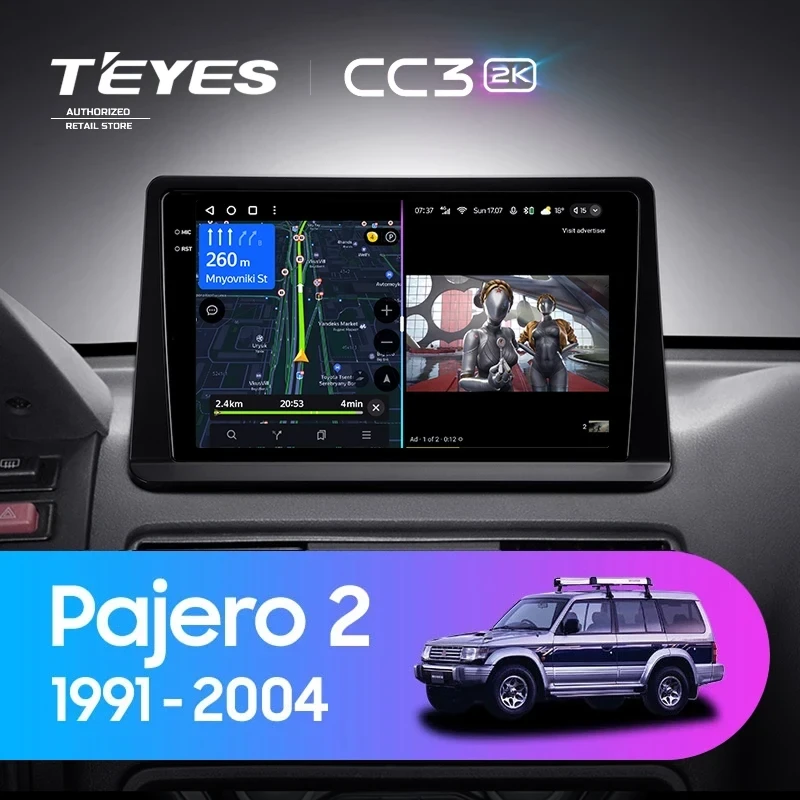 Штатная магнитола Teyes CC3 2K 4/64 Mitsubishi Pajero 2 (1991-2004)