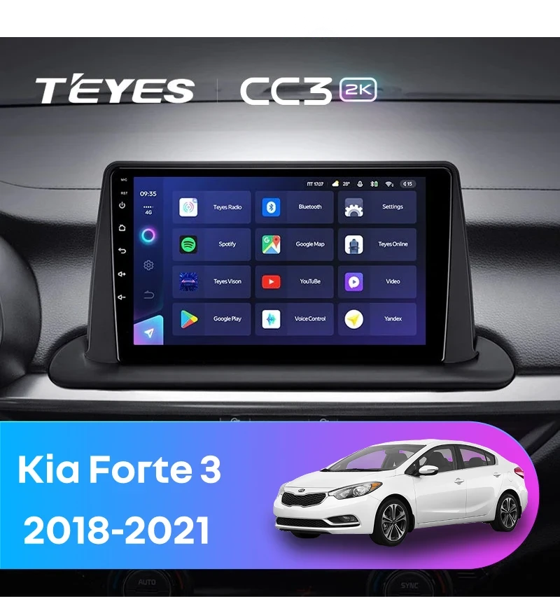 Штатная магнитола Teyes CC3 2K 360 6/128 Kia Forte 3 (2018-2021)
