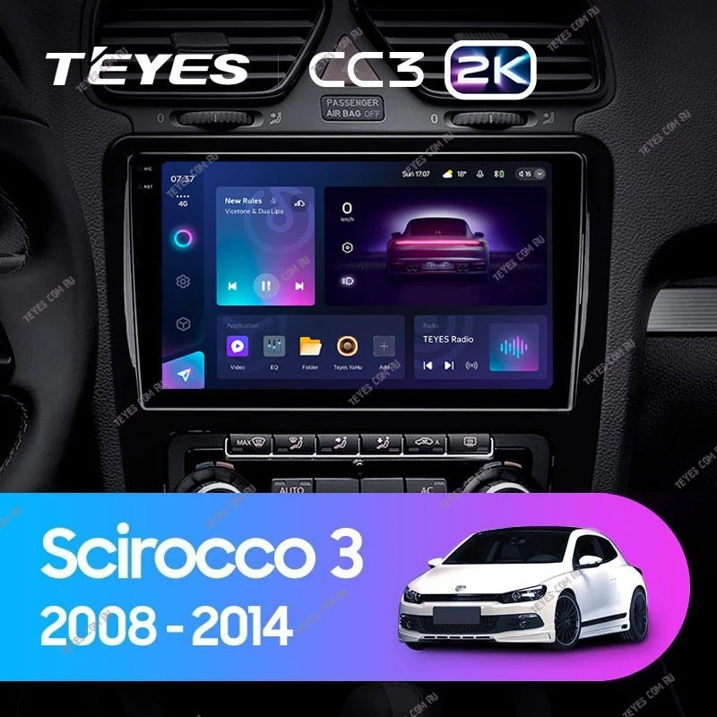 Штатная магнитола Teyes CC3 2K 360 6/128 Volkswagen Scirocco (2008-2014) F1
