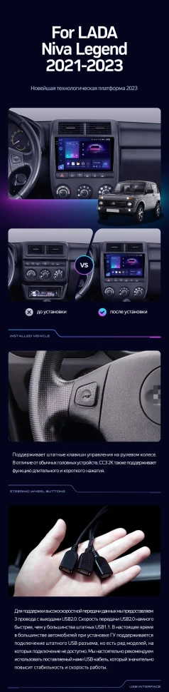 Штатная магнитола Teyes CC3L 4/32 Lada Niva Legend (2021-2023)