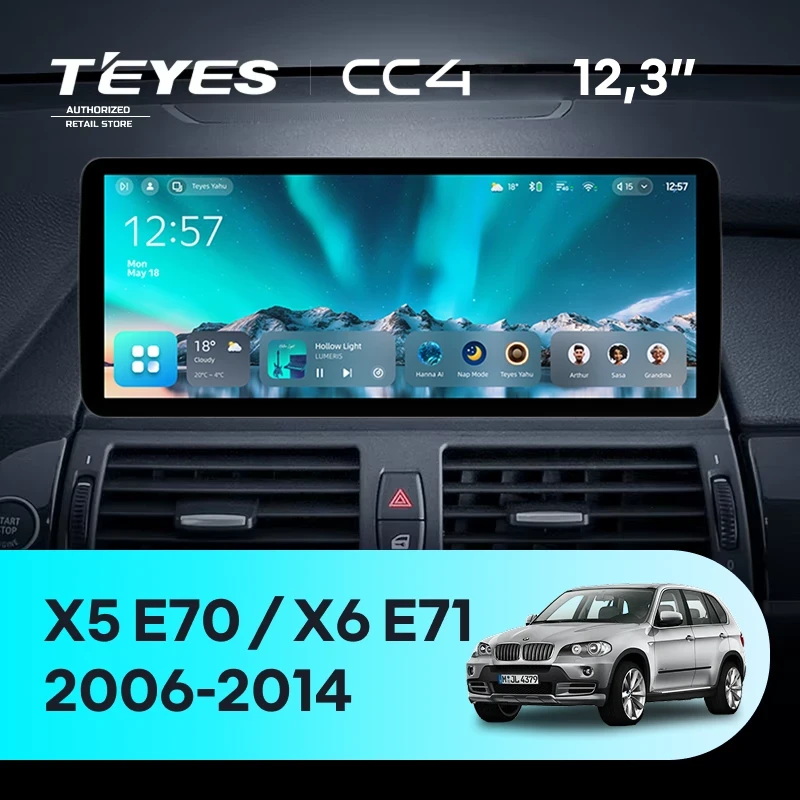 Штатная магнитола Teyes CC4 12.3" 6/64 BMW X6 E71 (CIC) (2006-2014) Universal