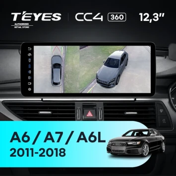 Штатная магнитола Teyes CC4 12.3" 360 6/64 Audi A7 4G (RMC System) (2011-2018) Правый руль
