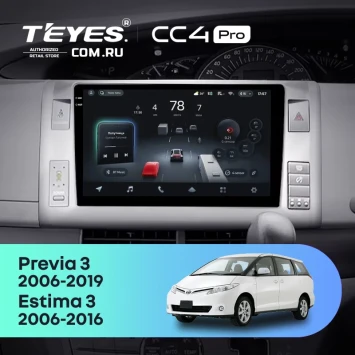 Штатная магнитола Teyes CC4 Pro 8/128 Toyota Previa XR50 3 (2006-2019) Правый руль