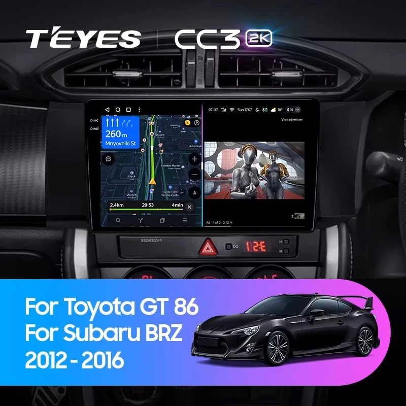 Штатная магнитола Teyes CC3 2K 360 6/128 Subaru BRZ (2012-2016) Правый руль
