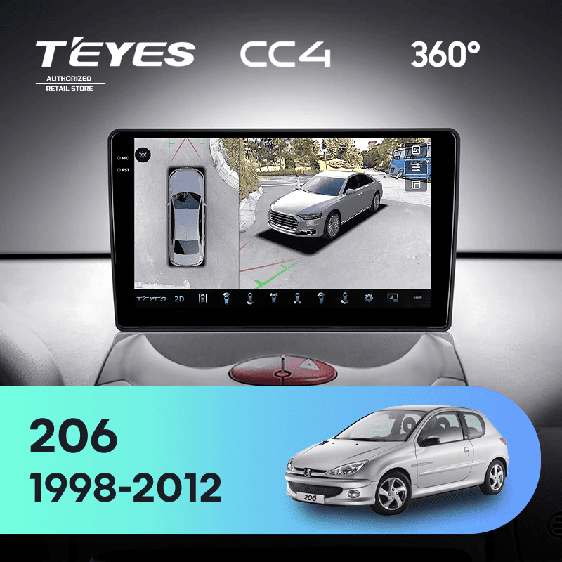 Штатная магнитола Teyes CC4 360 8/128 Peugeot 206 T13 T16 T12 (1998-2012) F2