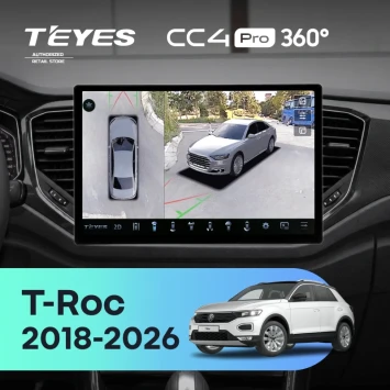 Штатная магнитола Teyes CC4 Pro 360 12/256 Volkswagen T-Roc (2018-2026) China (13")