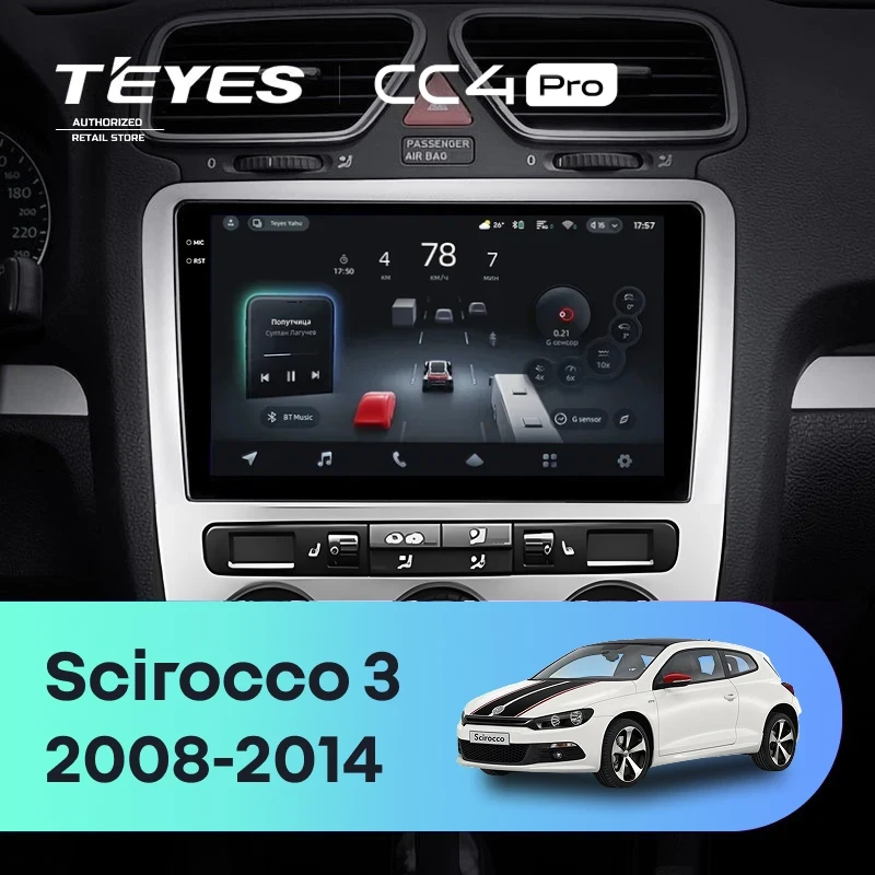 Штатная магнитола Teyes CC4 Pro 12/256 Volkswagen Scirocco 3 Mk3 (2008-2014) F5
