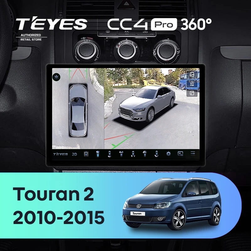 Штатная магнитола Teyes CC4 Pro 360 12/256 Volkswagen Touran 2 1T (2010-2015) (13")