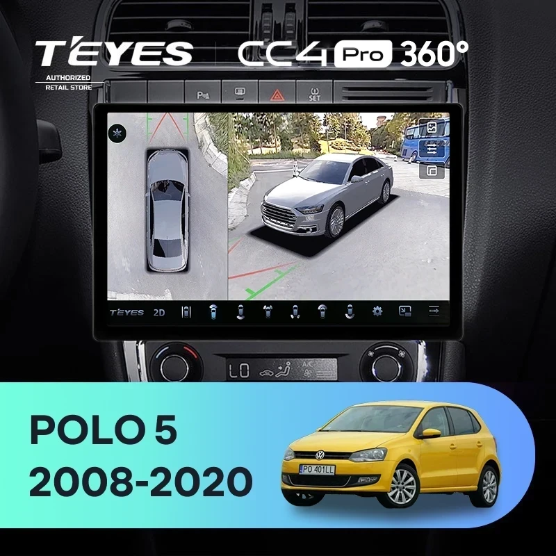 Штатная магнитола Teyes CC4 Pro 360 12/256 Volkswagen Polo 5 (2008-2020) F1 (11")