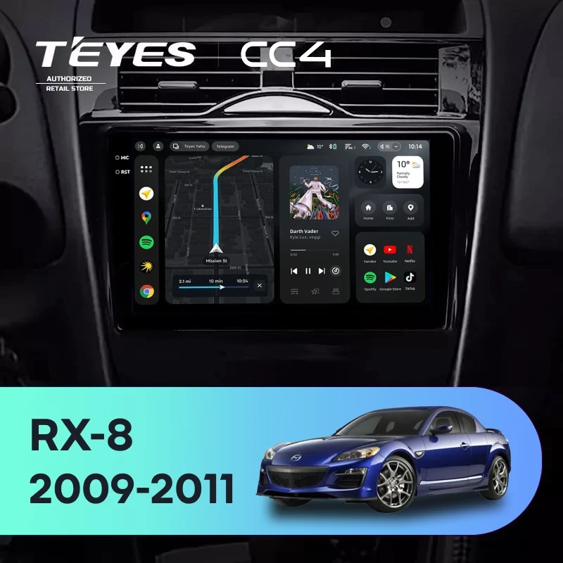 Штатная магнитола Teyes CC4 6/64 Mazda RX-8 SE (2009-2011)
