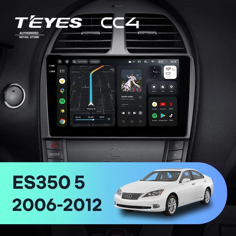 Штатная магнитола Teyes CC4 8/128 Lexus ES350 5 XV40 (2006-2012) Тип-AB