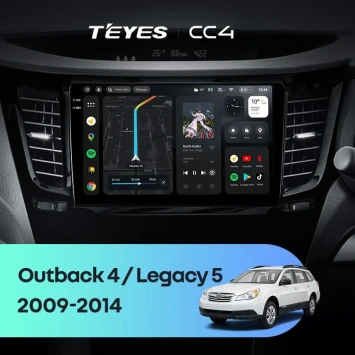 Штатная магнитола Teyes CC4 6/64 Subaru Legacy 5 (2009-2014) Правый руль