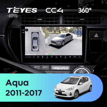 Штатная магнитола Teyes CC4 360 8/128 Toyota Aqua (2011-2017) Правый руль