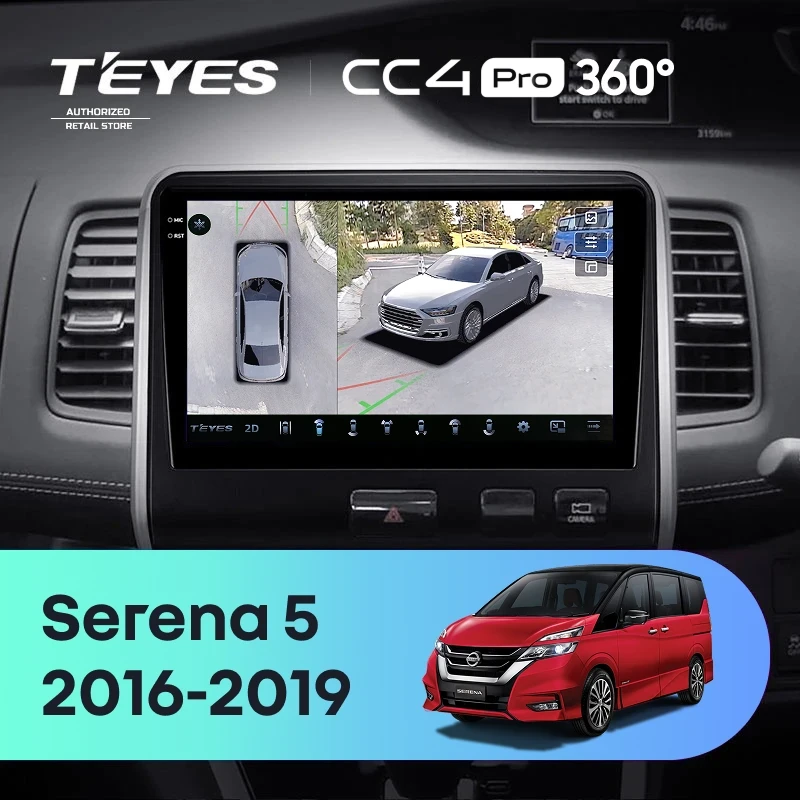 Штатная магнитола Teyes CC4 Pro 360 12/256 Nissan Serena 5 C27 (2016-2019) F2 правый руль