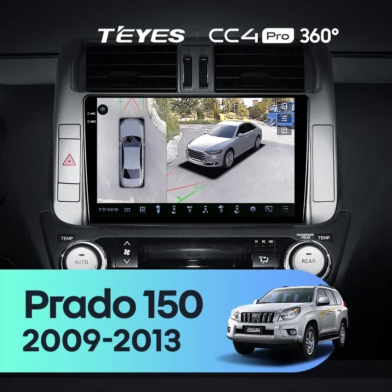 Штатная магнитола Teyes CC4 Pro 360 8/128 Toyota Land Cruiser Prado 150 (2009-2013) F1 Тип-C