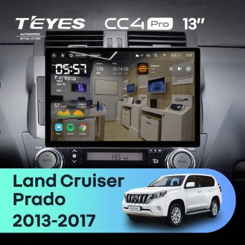 Штатная магнитола Teyes CC4 Pro 12/256 Toyota Land Cruiser Prado 150 (2013-2017) (13")
