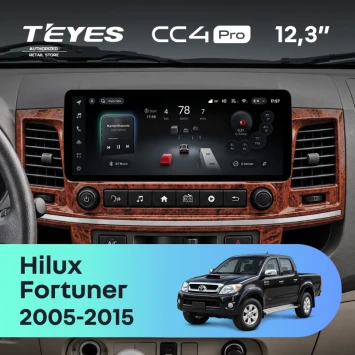 Штатная магнитола Teyes CC4 Pro 12.3" 8/128 Toyota Fortuner (2008-2015) (с конд., без кнопок на руле)