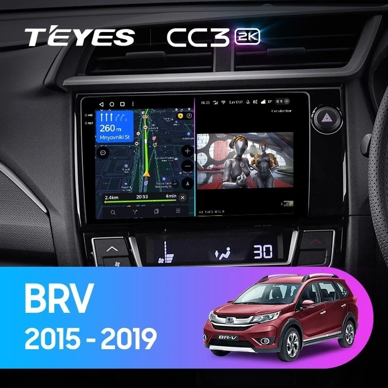 Штатная магнитола Teyes CC3 2K 6/128 Honda BRV (2015-2019) Правый руль