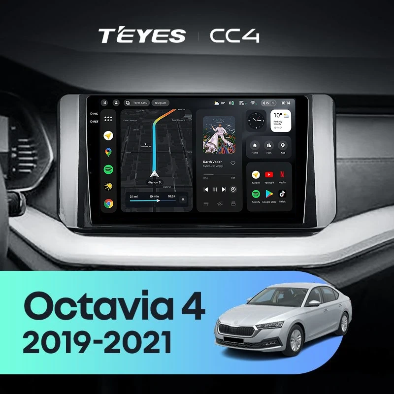 Штатная магнитола Teyes CC4 6/64 Skoda Octavia 4 A8 (2019-2021)