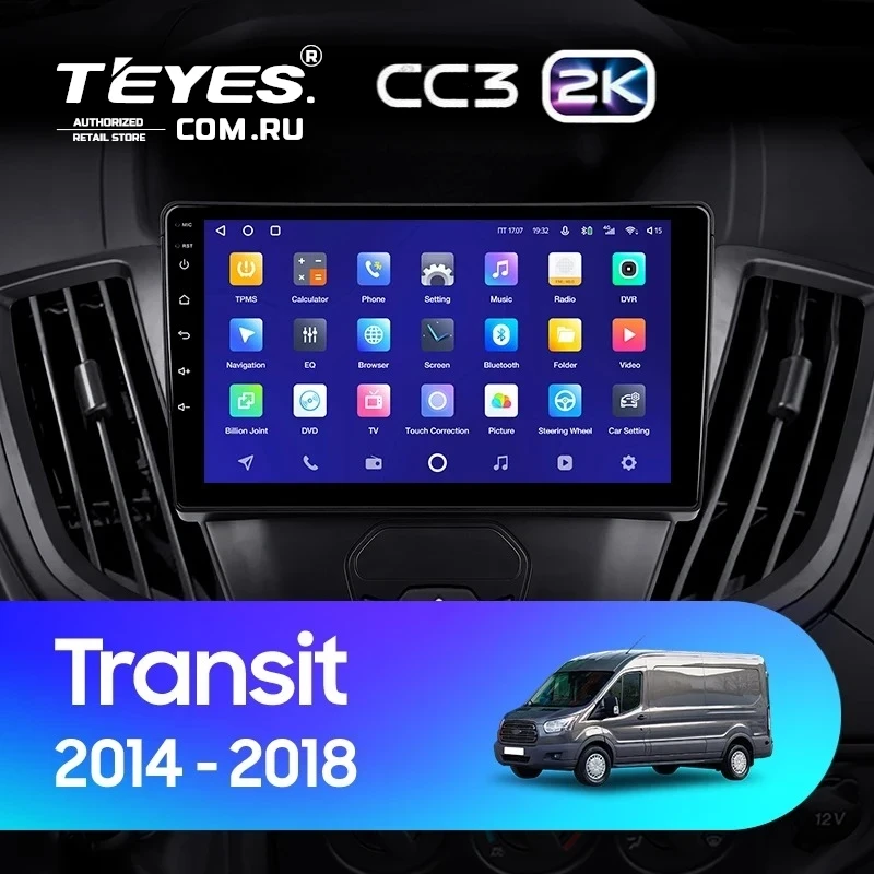 Штатная магнитола Teyes CC3 2K 6/128 Ford Transit Van L3H2 (2014-2018)