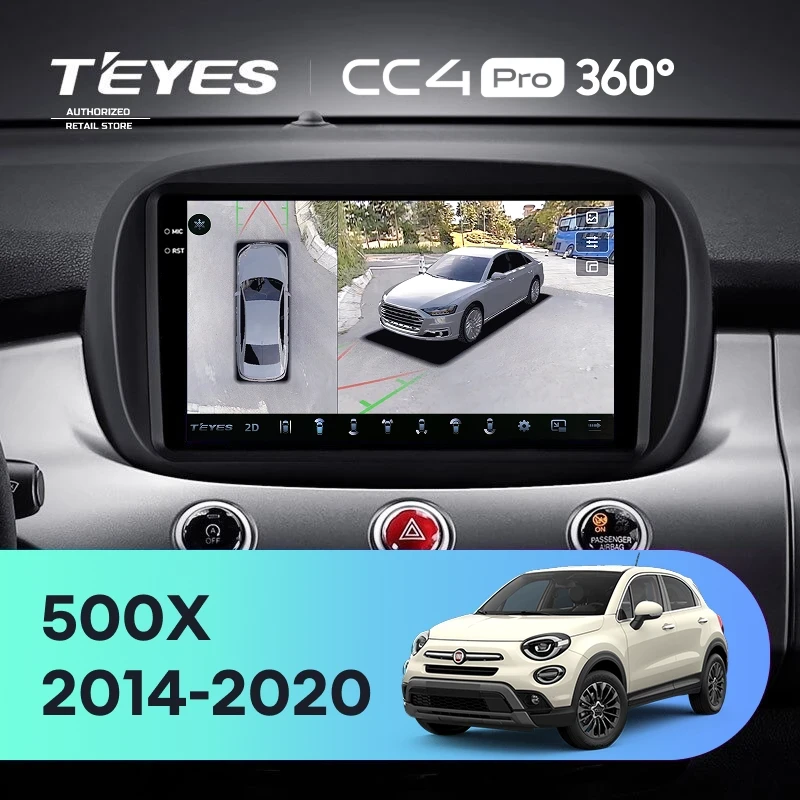 Штатная магнитола Teyes CC4 Pro 360 8/128 Fiat 500X (2014-2020)