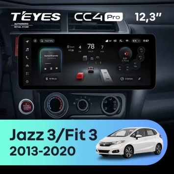 Штатная магнитола Teyes CC4 Pro 12.3" 12/256 Honda Fit 3 GP GK (2013-2020)
