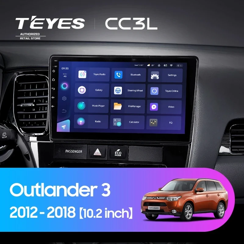 Штатная магнитола Teyes CC3L 4/32 Mitsubishi Outlander 3 (2012-2018) Тип-B