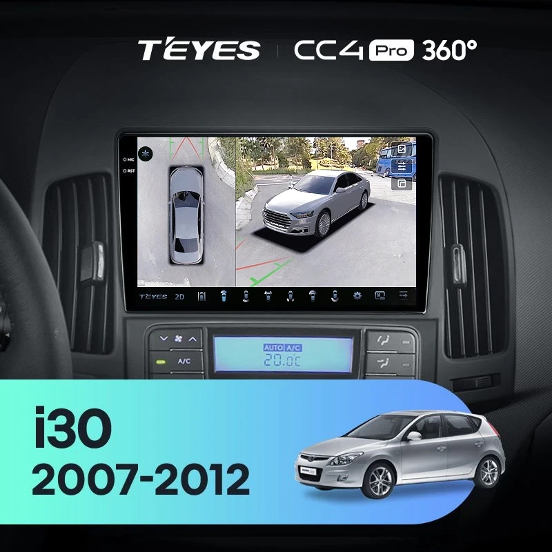 Штатная магнитола Teyes CC4 Pro 360 12/256 Hyundai i30 1 FD (2007-2012) F2