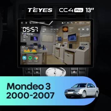 Штатная магнитола Teyes CC4 Pro 12/256 Ford Mondeo 3 (2000-2007) F1 (13")