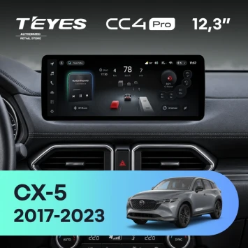 Штатная магнитола Teyes CC4 Pro 12.3" 12/256 Mazda CX-5 2 KF (2017-2023) (США и Европа)