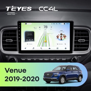 Штатная магнитола Teyes CC4L 6/64 с DTS Hyundai Venue (2019-2020) Правый руль