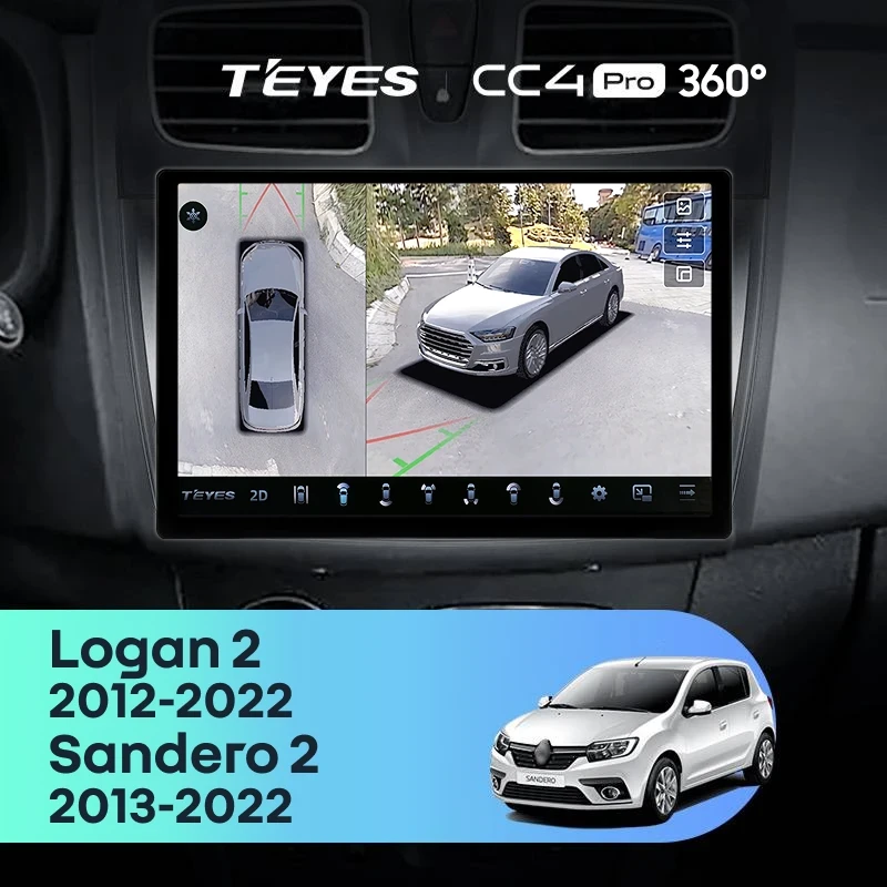 Штатная магнитола Teyes CC4 Pro 360 8/128 Renault Sandero 2 (2013-2022) F1 (11")