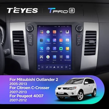 Штатная магнитола Tesla style Teyes TPRO 2 4/64 Mitsubishi Outlander 2 CW0W (2005-2013) Тип-A