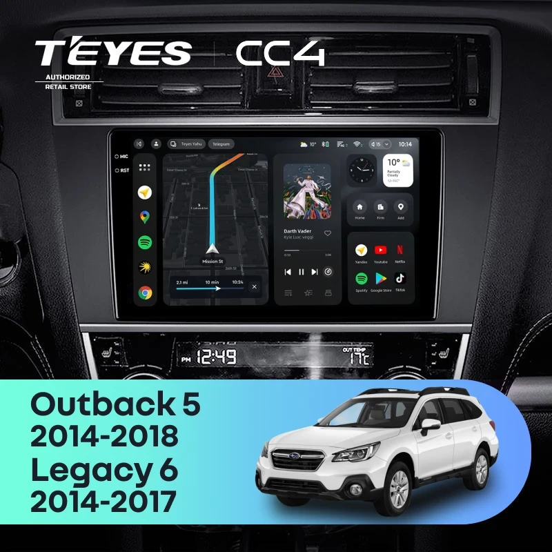 Штатная магнитола Teyes CC4 6/64 Subaru Legacy 6 (2014-2017)