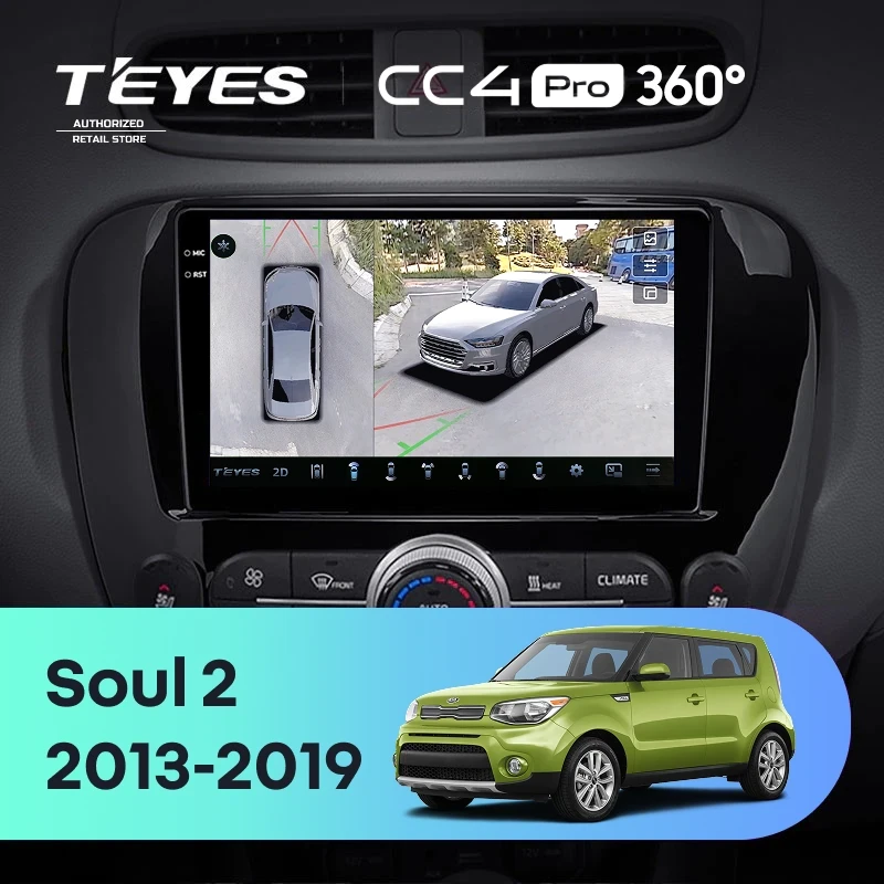 Штатная магнитола Teyes CC4 Pro 360 12/256 Kia Soul 2 PS (2013-2019) Тип-A