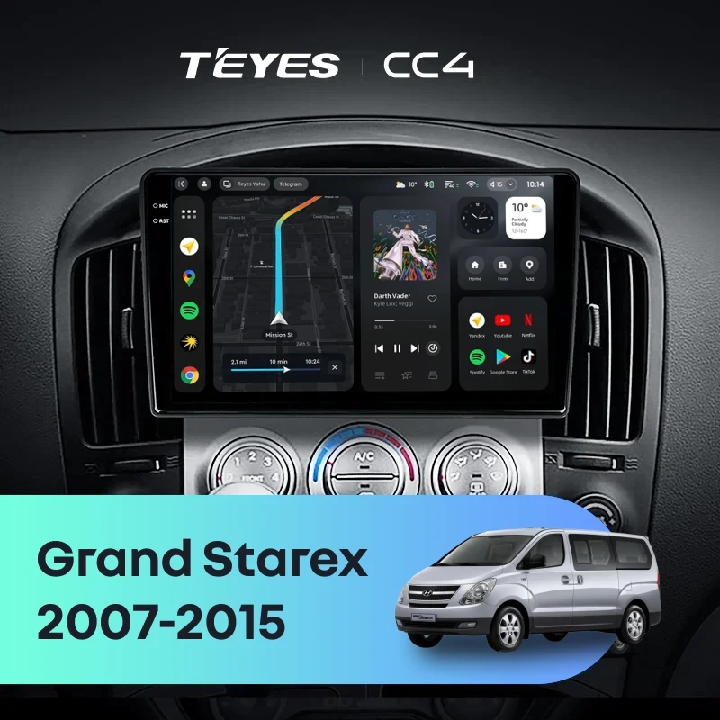 Штатная магнитола Teyes CC4 6/64 Hyundai Grand Starex (2007-2015) F1