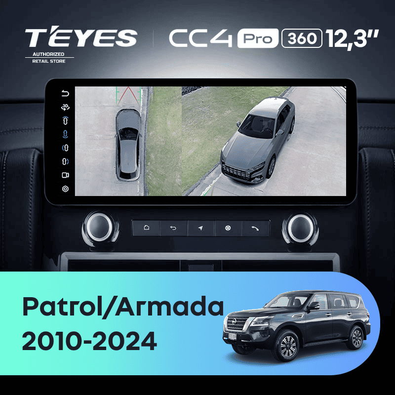 Штатная магнитола Teyes CC4 Pro 12.3" 360 8/128 Nissan Patrol Y62 (2010-2024)