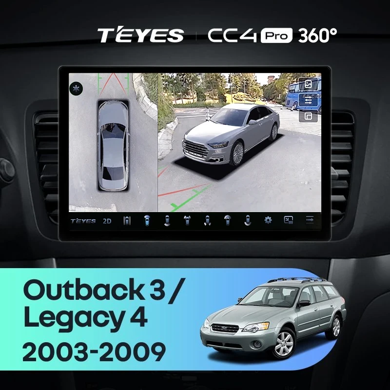 Штатная магнитола Teyes CC4 Pro 360 8/128 Subaru Legacy 4 (2003-2009) (13")