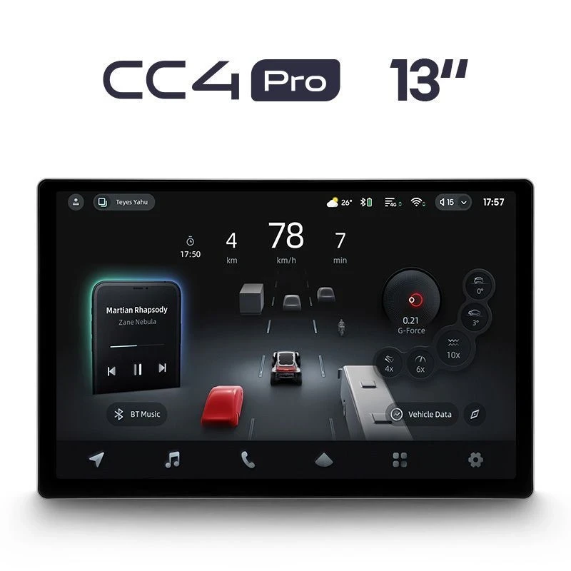 Штатная магнитола Teyes CC4 Pro 8/128 Lada Priora 1 (2007-2013) F2 (черная) (13")