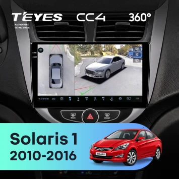 Штатная магнитола Teyes CC4 360 6/64 Hyundai Solaris 1 (2010-2016) F4 (черно-серый)