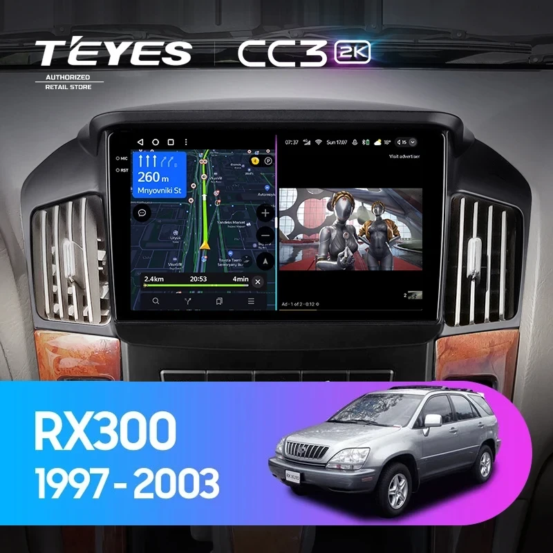 Штатная магнитола Teyes CC3 2K 4/32 Lexus RX300 XU10 (1997-2003) F2