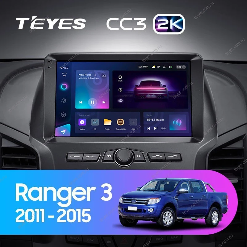 Штатная магнитола Teyes CC3 2K 360 6/128 Ford Ranger 3 (2011-2015) F1