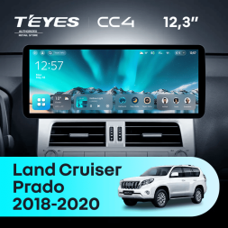 Штатная магнитола Teyes CC4 12.3" 8/128 Toyota Land Cruiser Prado 150 (2018-2020)