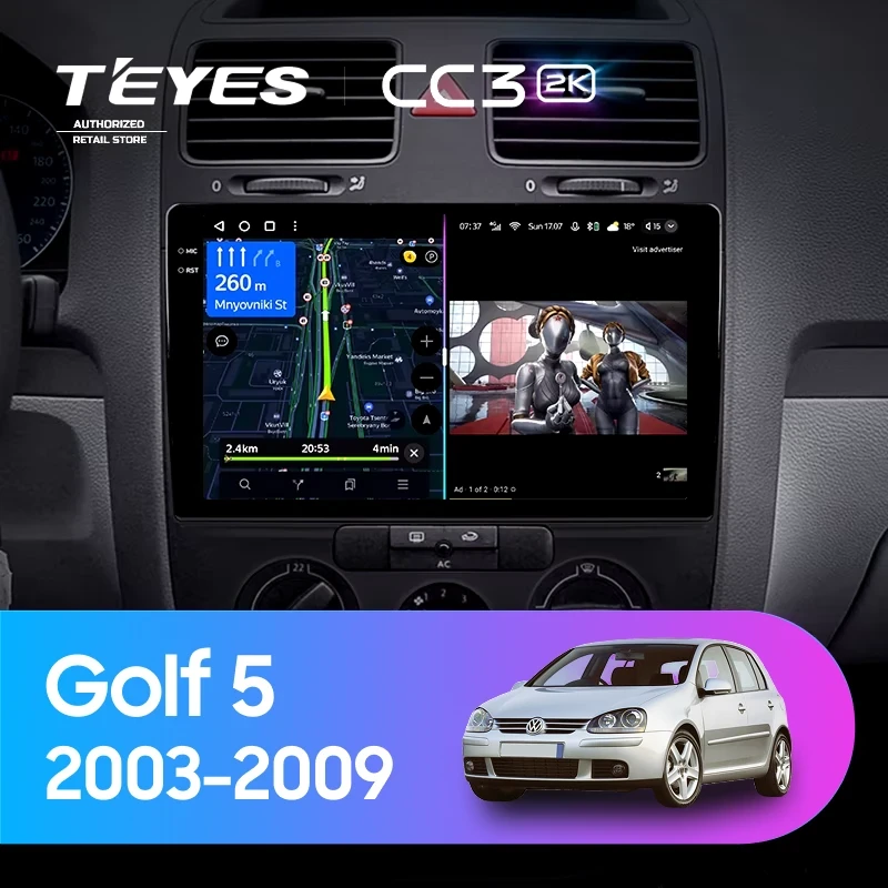 Штатная магнитола Teyes CC3 2K 360 6/128 Volkswagen Golf 5 (2003-2009) F2