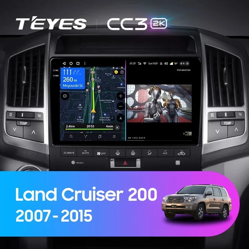 Штатная магнитола Teyes CC3 2K 360 6/128 Toyota Land Cruiser 11 200 (2007-2015) F3 Тип-C