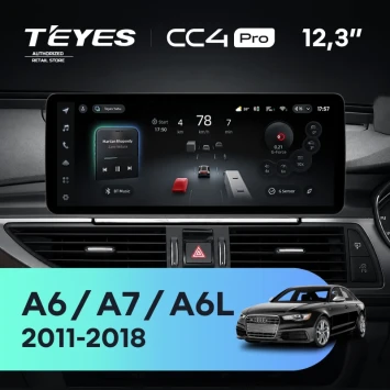 Штатная магнитола Teyes CC4 Pro 12.3" 12/256 Audi A7 4G (RMC System) (2011-2018) Правый руль