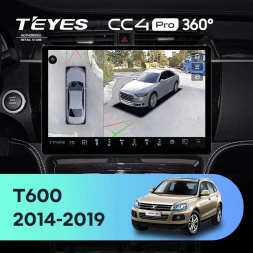 Штатная магнитола Teyes CC4 Pro 360 12/256 Zotye T600 (2014-2019) (13")