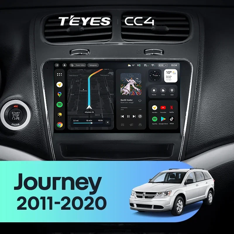 Штатная магнитола Teyes CC4 8/128 Dodge Journey JC (2011-2020)